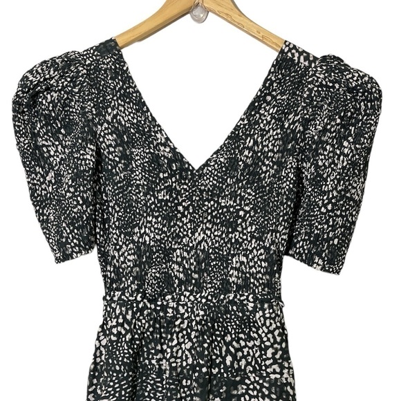 SEA New York Calla Cheetah Smocked Jumpsuit in Night size 2 - Picture 7 of 11